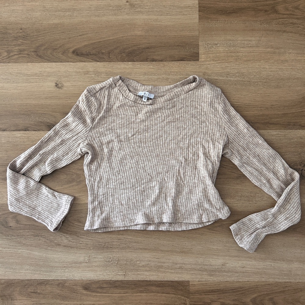 Iris Women’s Ribbed Knit 2-Piece Lounge Set – Neutral Beige | EUC - Picture 5 of 8